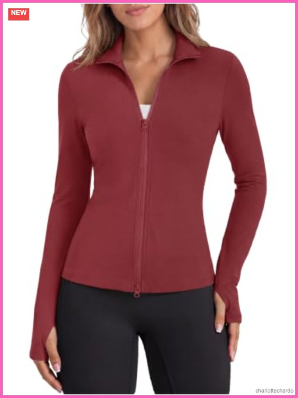Women's Slim Fit Zip Up Athletic Jacket Long Sleeve Workout Golf Jacket